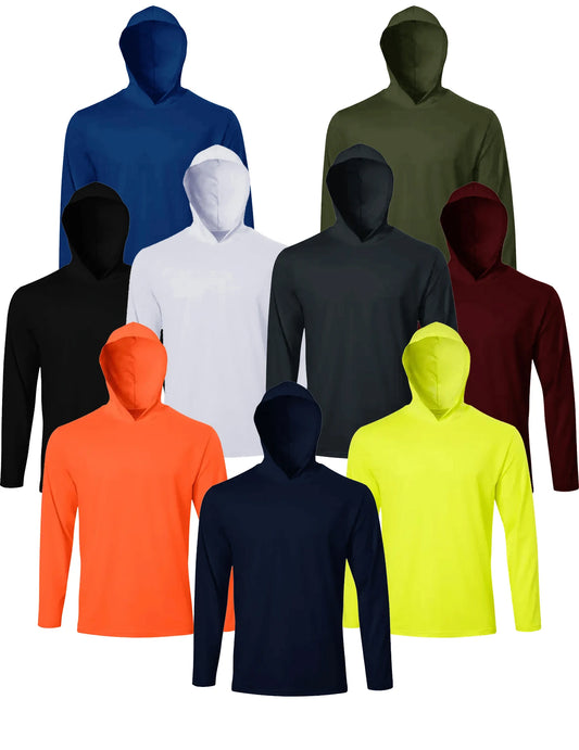 Men's Hooded Quick Dry Long Sleeve T Shirt For Daily Wear