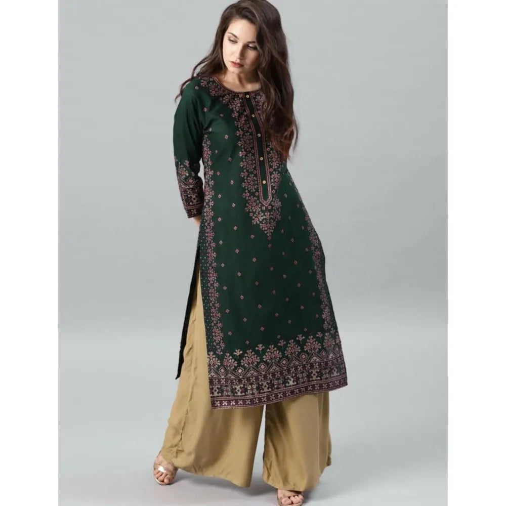 Elegant Women Peacock Pattern Polyester Abaya Dress