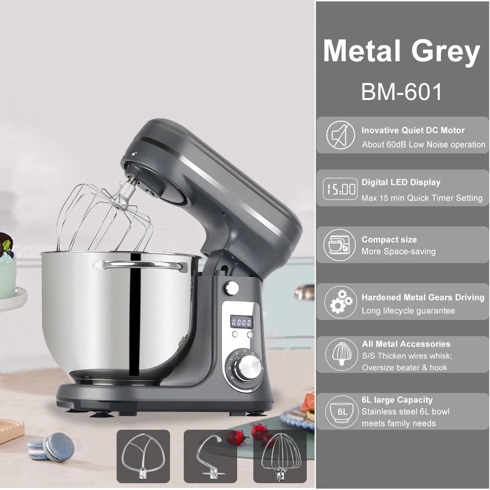 Biolomix 6-Speed Kitchen Stand Mixer and Blender With Quiet Motor