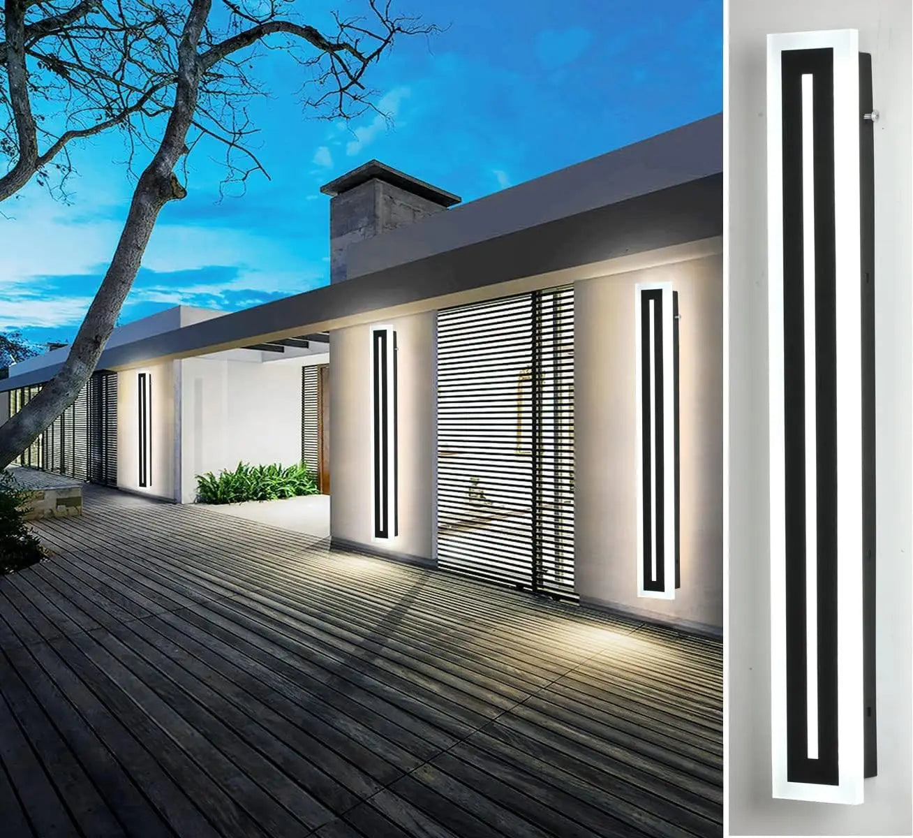 Modern Outdoor LED Wall Sconce Light Fixture IP67 Frosted Acrylic