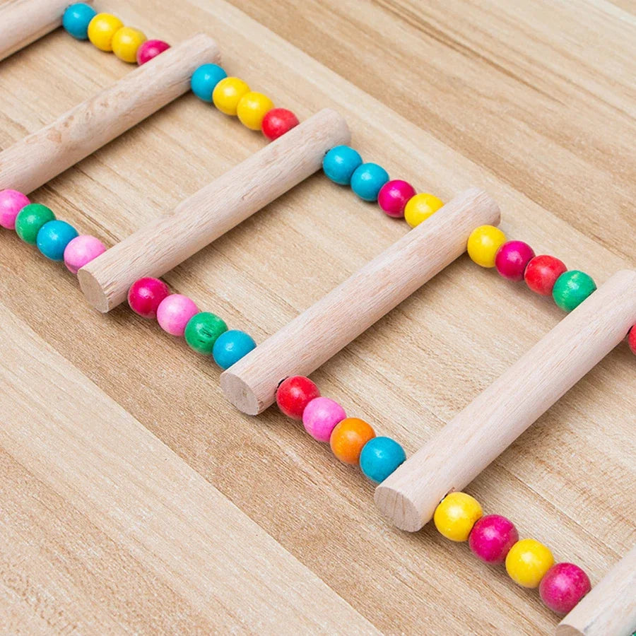 L Size 10 Ladder Pet Birds Swing Wooden Bridge Ladder Climb Cockatiel Parakeet Budgie Parrot Toy Wood Ladder