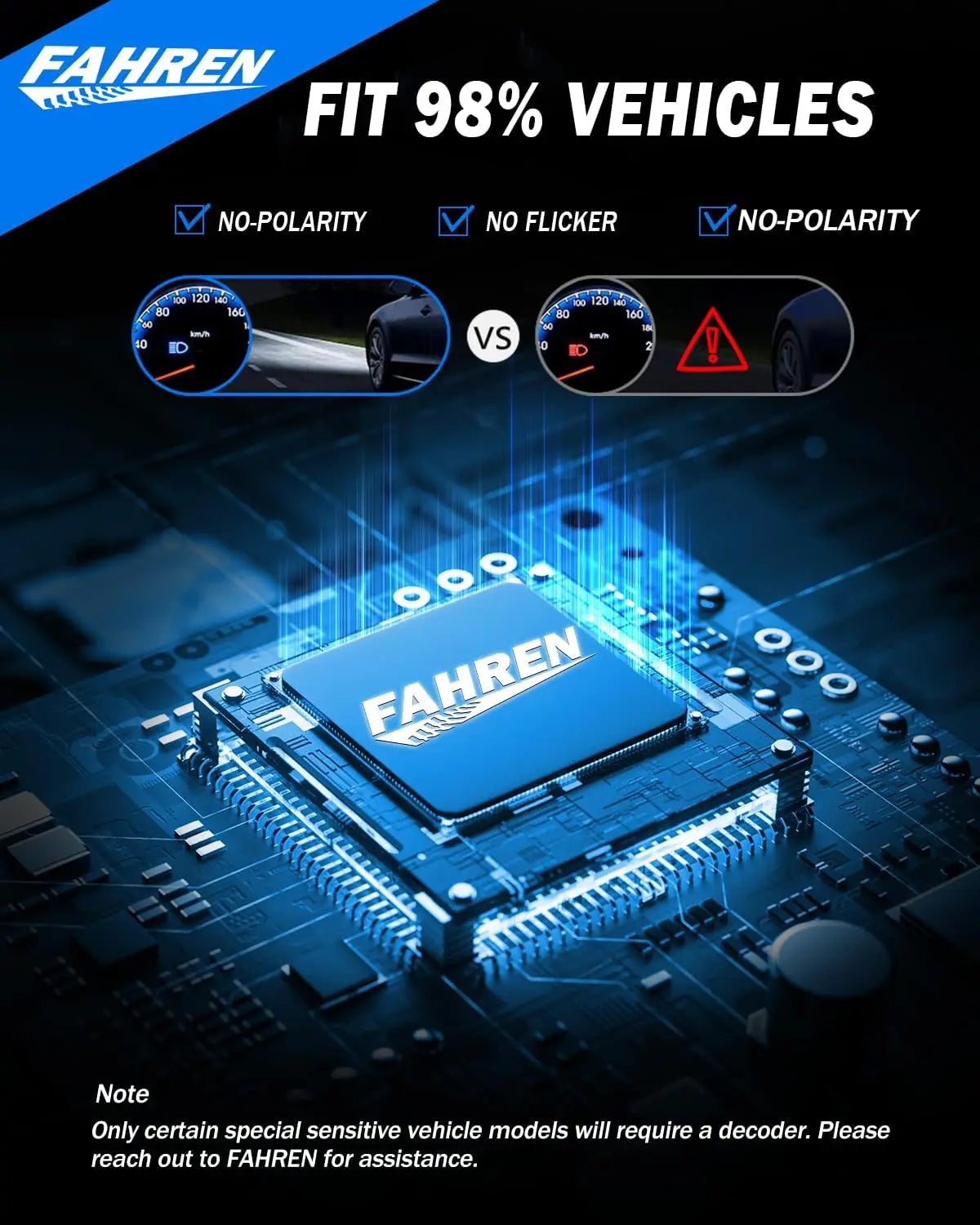 FAHREN LED FogLight Bulbs H11 H9 H8 9005 HB3 UltraBright