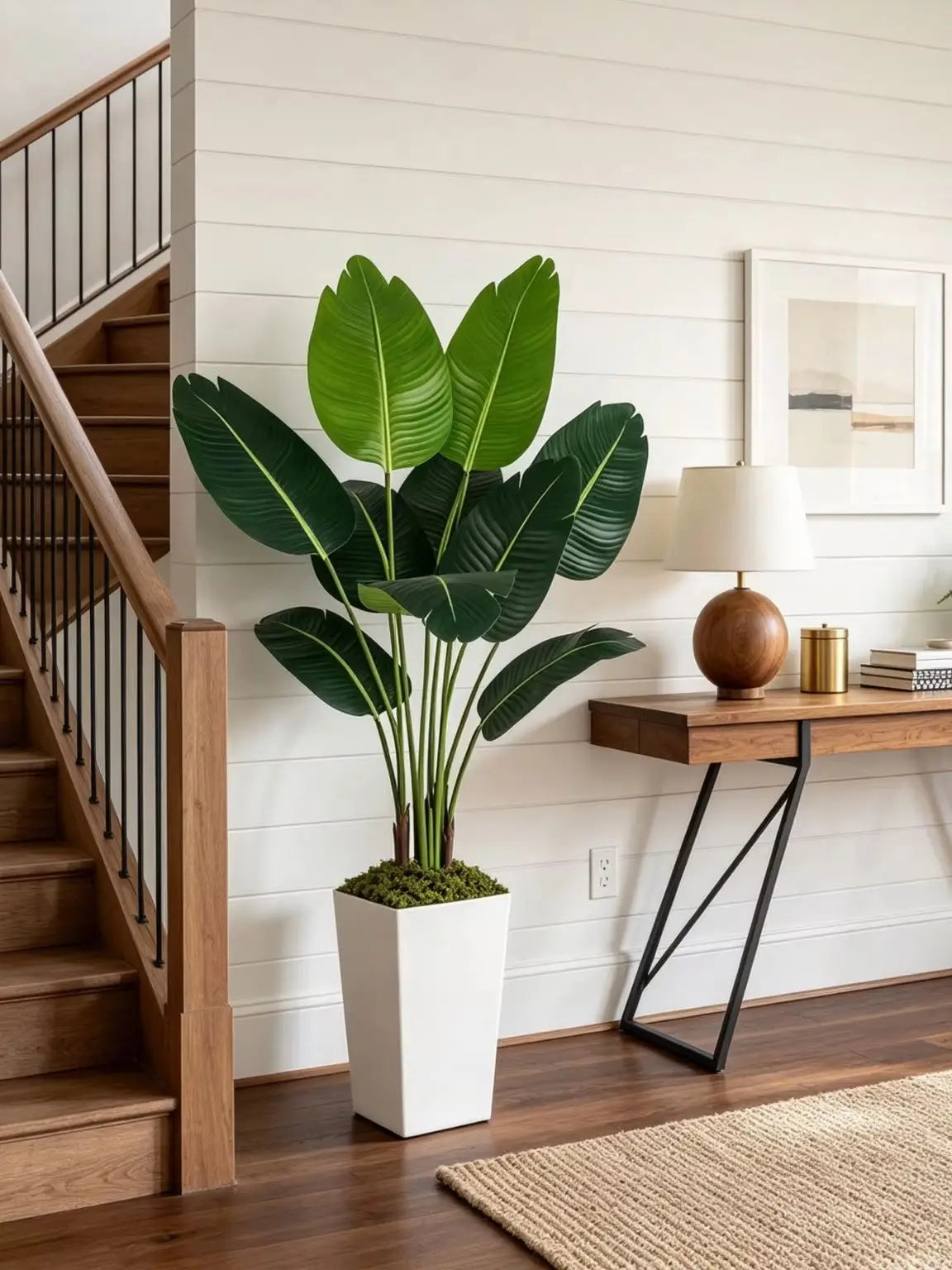 Olitree Artificial Bird Of Paradise Potted Floor Plant Indoor Decor