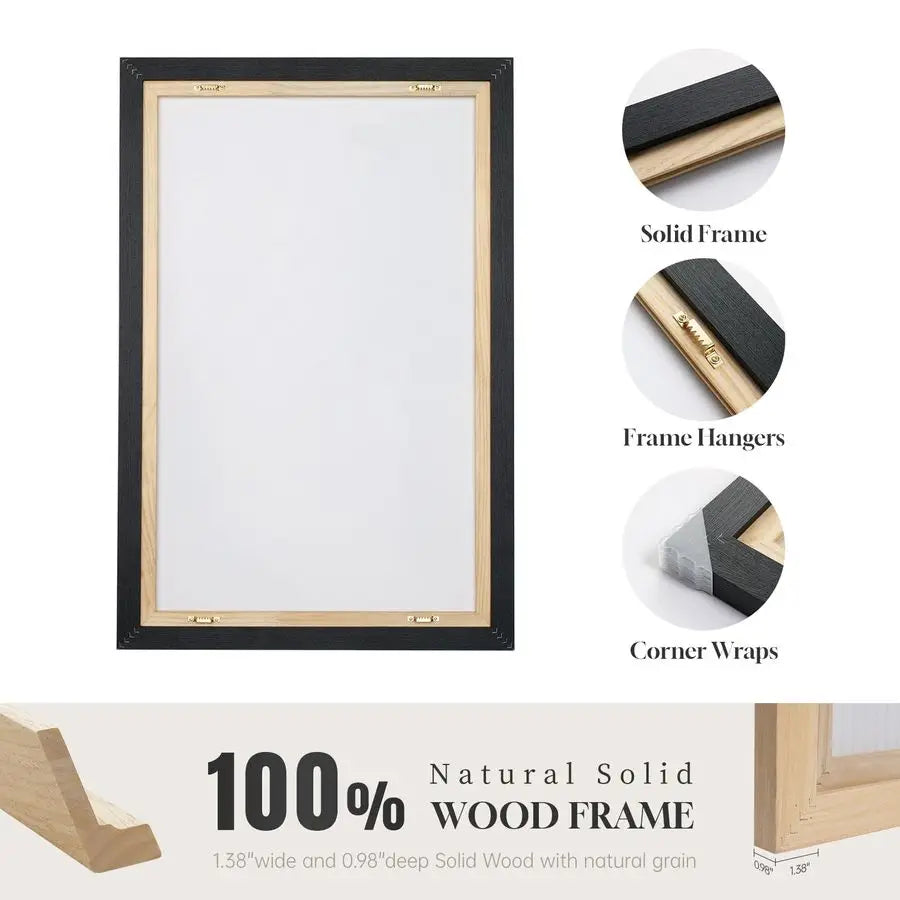 Neutral Abstract Wall Art, Set of 3 Modern Canvas Prints Paintings Artwork for Walls, Minimalist Black and Beige Pictures for Li