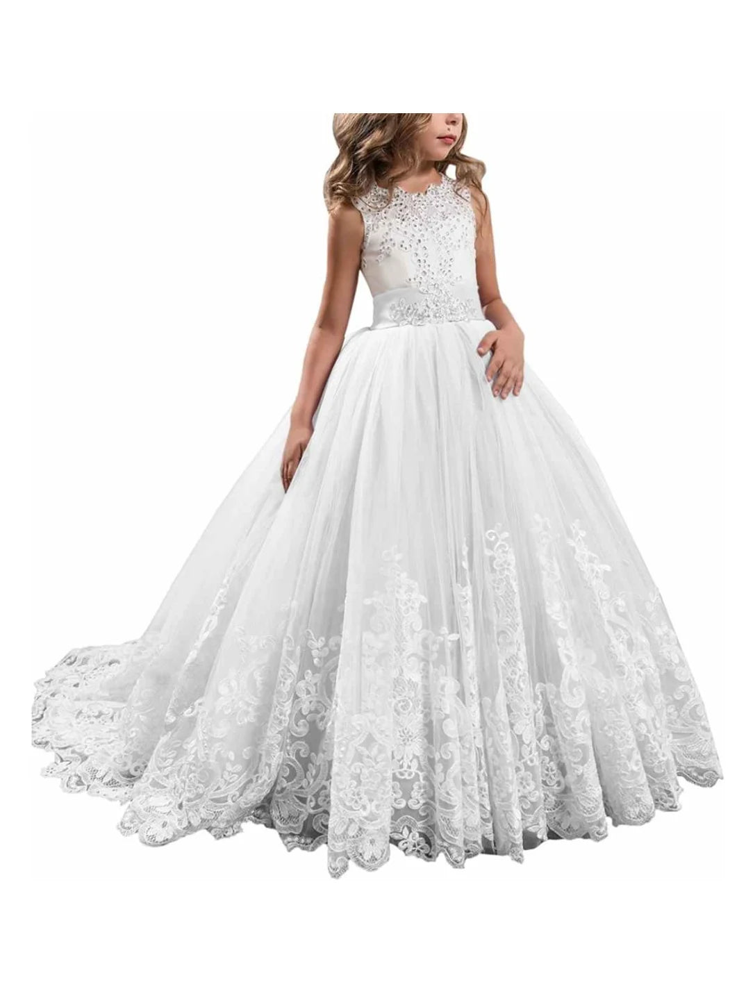 Girls' Lilac Autumn and Winter Princess Dress Children's Tulle Ball Gown Christmas Holiday Dress