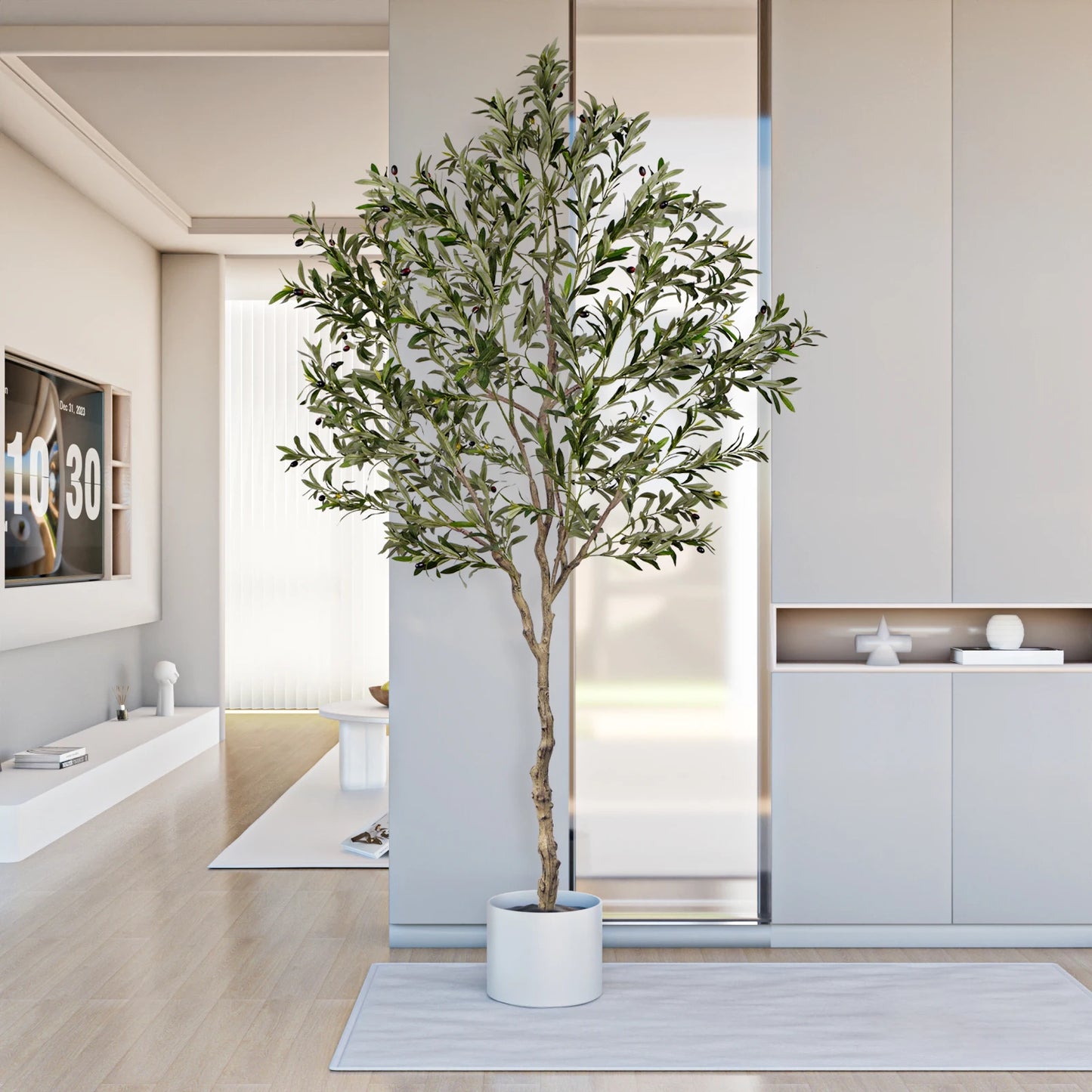 Artificial Olive Tree Tall Faux Silk Plant for Home Office Decor Indoor Outdoor Fake Lifelike Potted Tree 1Pack