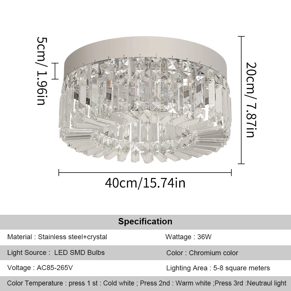 VETRULUS Crystal Ceiling Lamp Modern Luxury Chandelier For Living Room