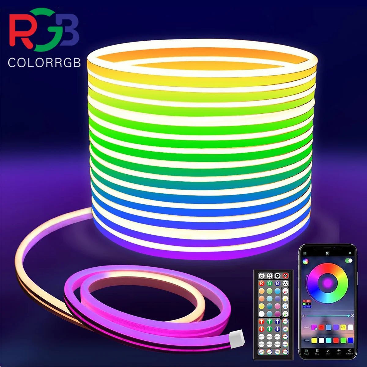 Aiopp Neon LED Rope Lights RGB Strip With Remote App