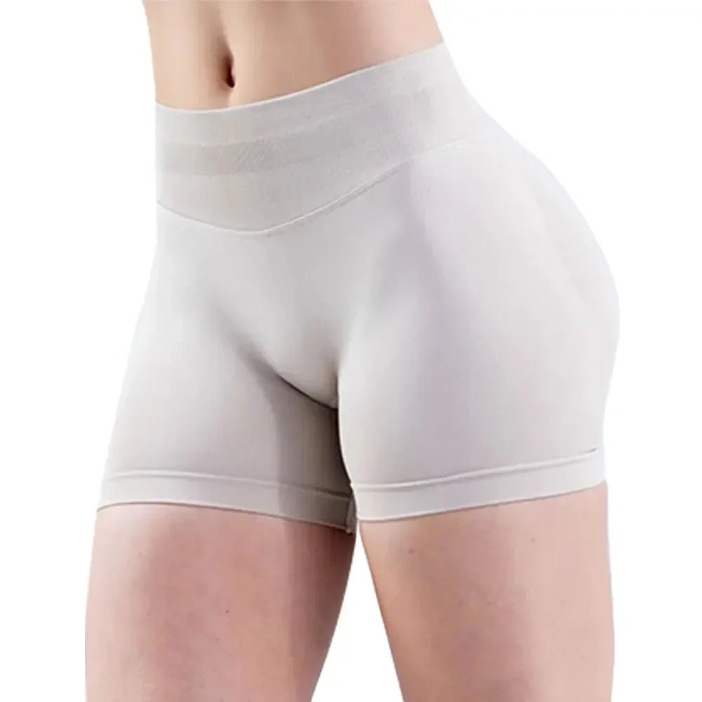 Seamless Yoga Shorts High Elastic Fitness Running Yoga Pants Soft Womens Workout Tights Gym Wear Cropped Sports Tights ﻿