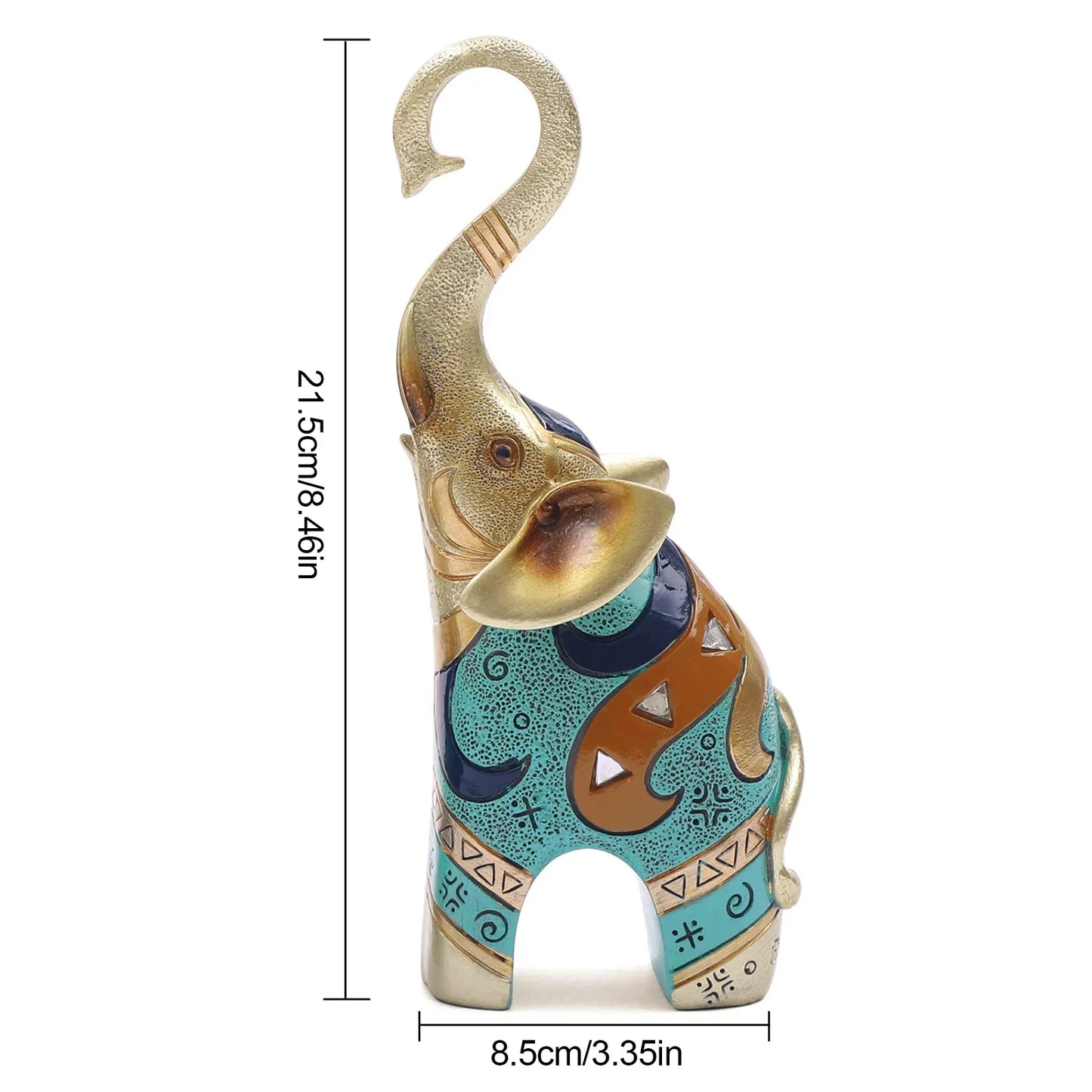 Modern Simplicity Elephant Ornaments—Hand-Carved Ancient Symbols, Compact Size, Fits Wine Cabinet/Porch/End Table Glossy Texture
