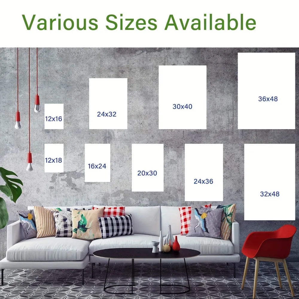 3 piece canvas mural print - Aurora Snow Mountain landscape, modern home decor,1.5 inch thick wood frame