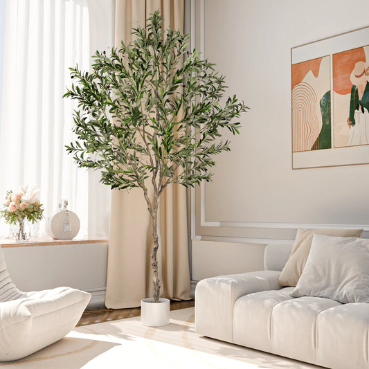 Artificial Olive Tree Tall Faux Silk Plant for Home Office Decor Indoor Outdoor Fake Lifelike Potted Tree 1Pack