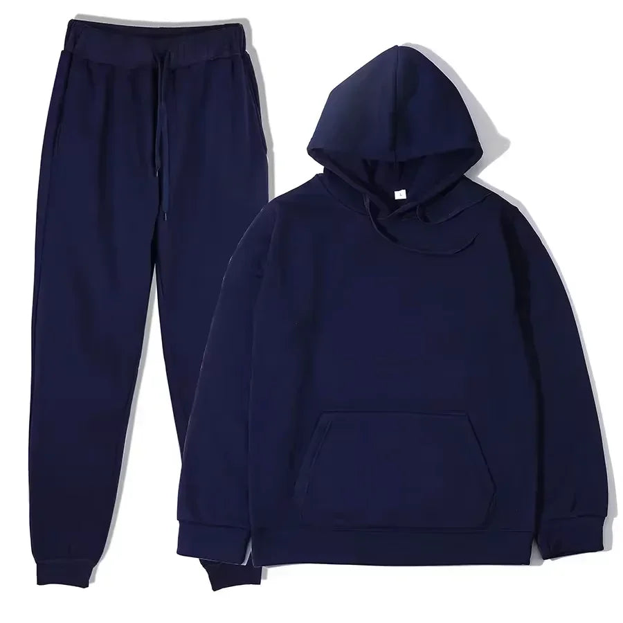 Winter Tracksuit Women Two Piece Set - Oversized Hoodie Sweatpants Solid Color Sportswear Suit |Casual Sweatshirt Trouser Set