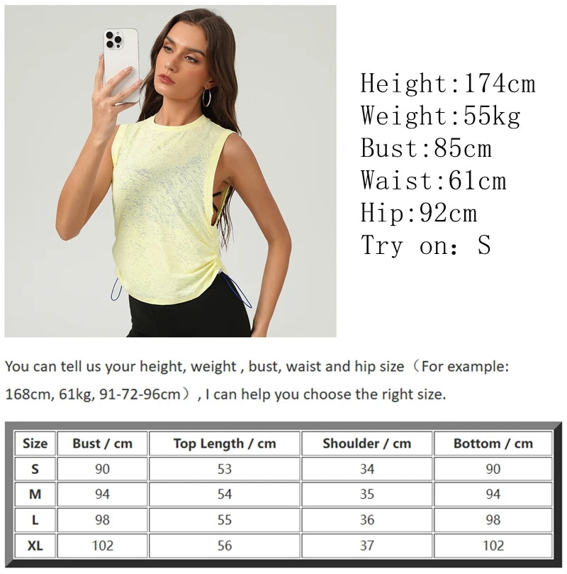 Gym Tank Top Woman Yoga Vest 2025 Mesh Sports Blouses Women Sportswear Workout Pilates Clothes Activewear White Black Yellow XL