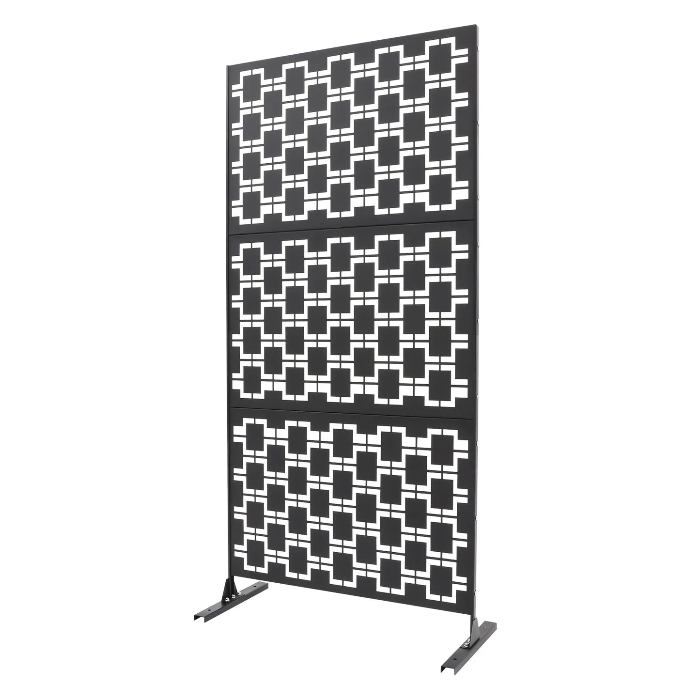 Outdoor Decorative Privacy Screen Panel Planter Wall Metal Fence Panels for Garden Patio Black
