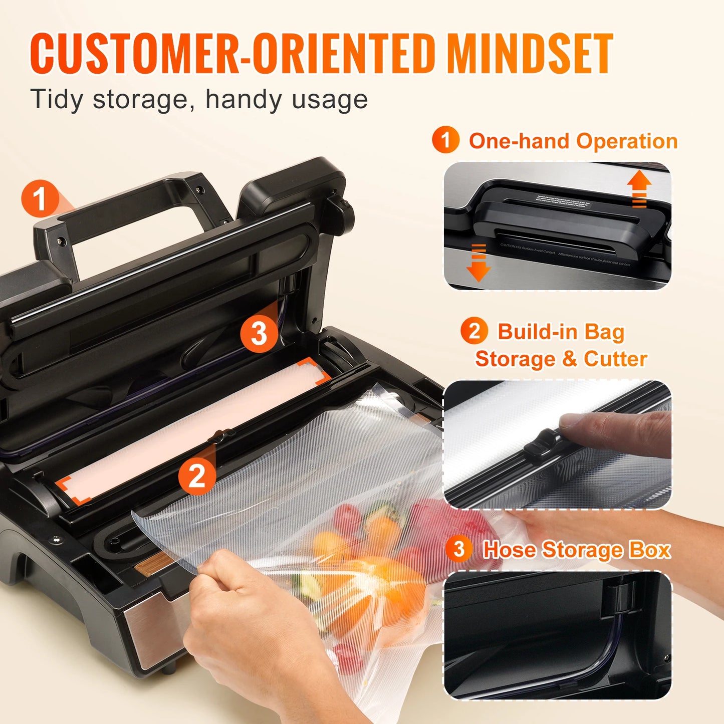 SucceBuy Vacuum Sealer Machine 90KPa 130W Food Packaging