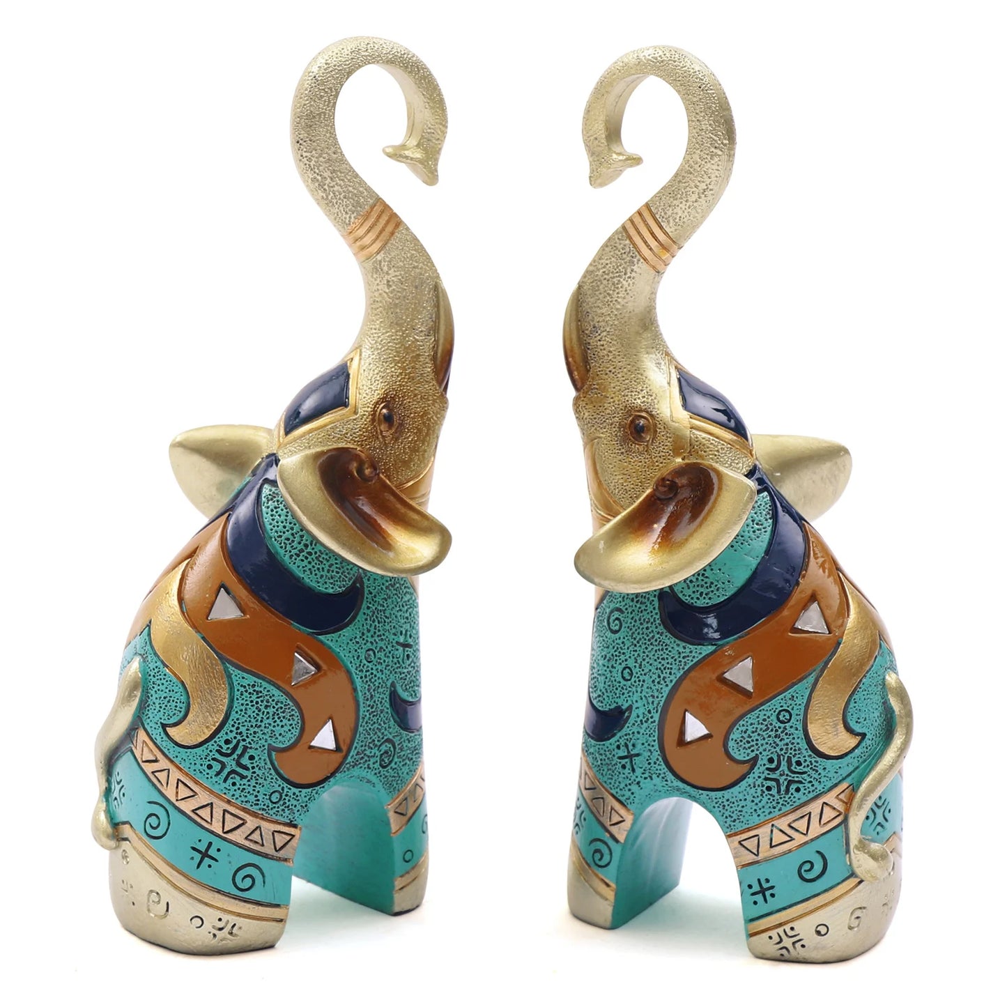 Modern Simplicity Elephant Ornaments—Hand-Carved Ancient Symbols, Compact Size, Fits Wine Cabinet/Porch/End Table Glossy Texture