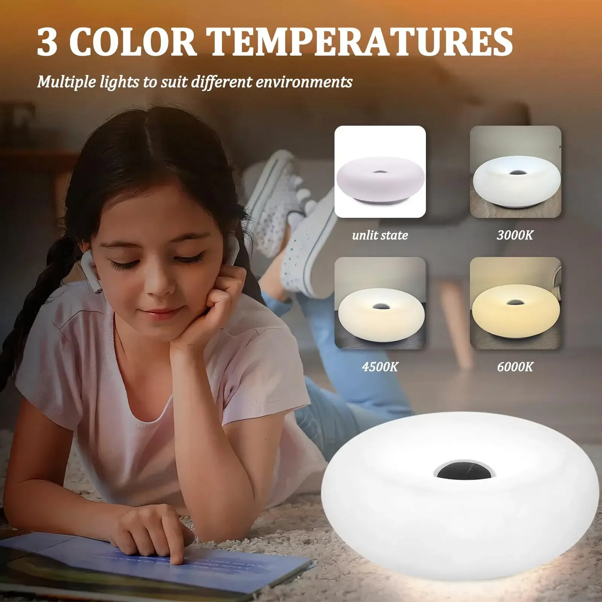 Creative Modern RGB Donut LED Rechargeable Wall Lamp