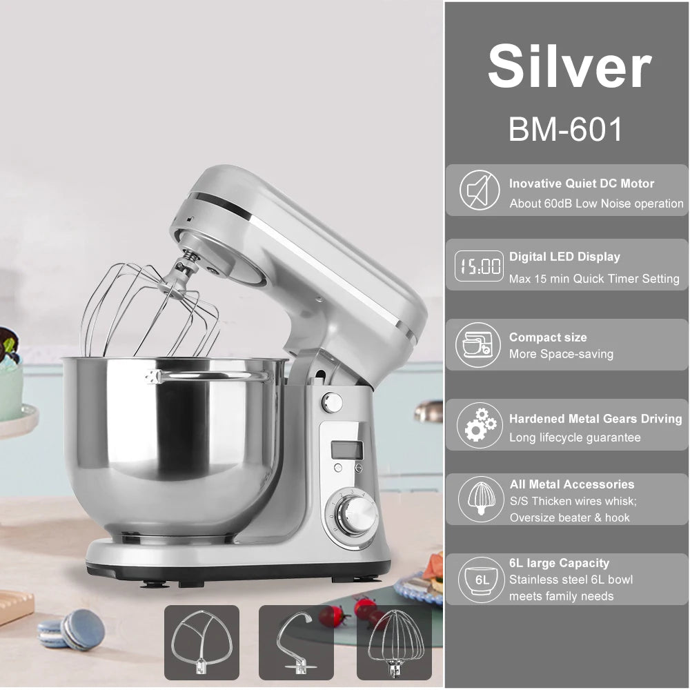 Biolomix 6-Speed Kitchen Stand Mixer and Blender With Quiet Motor