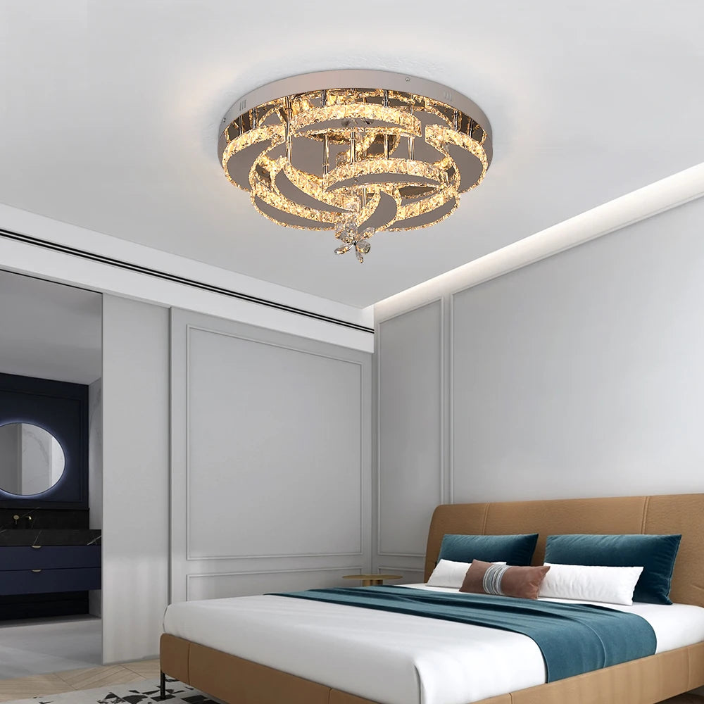 VETRULUS Modern Crystal LED Chandelier Ceiling Light