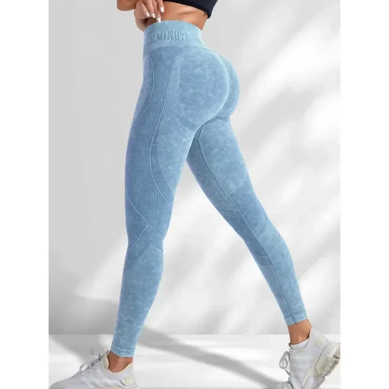 Women Yoga Pants  Seamless Gym High Waist pants  Hip Lifting Outdoor Sports Tight Waist Letter Sand Washed Pants Exercise 2033