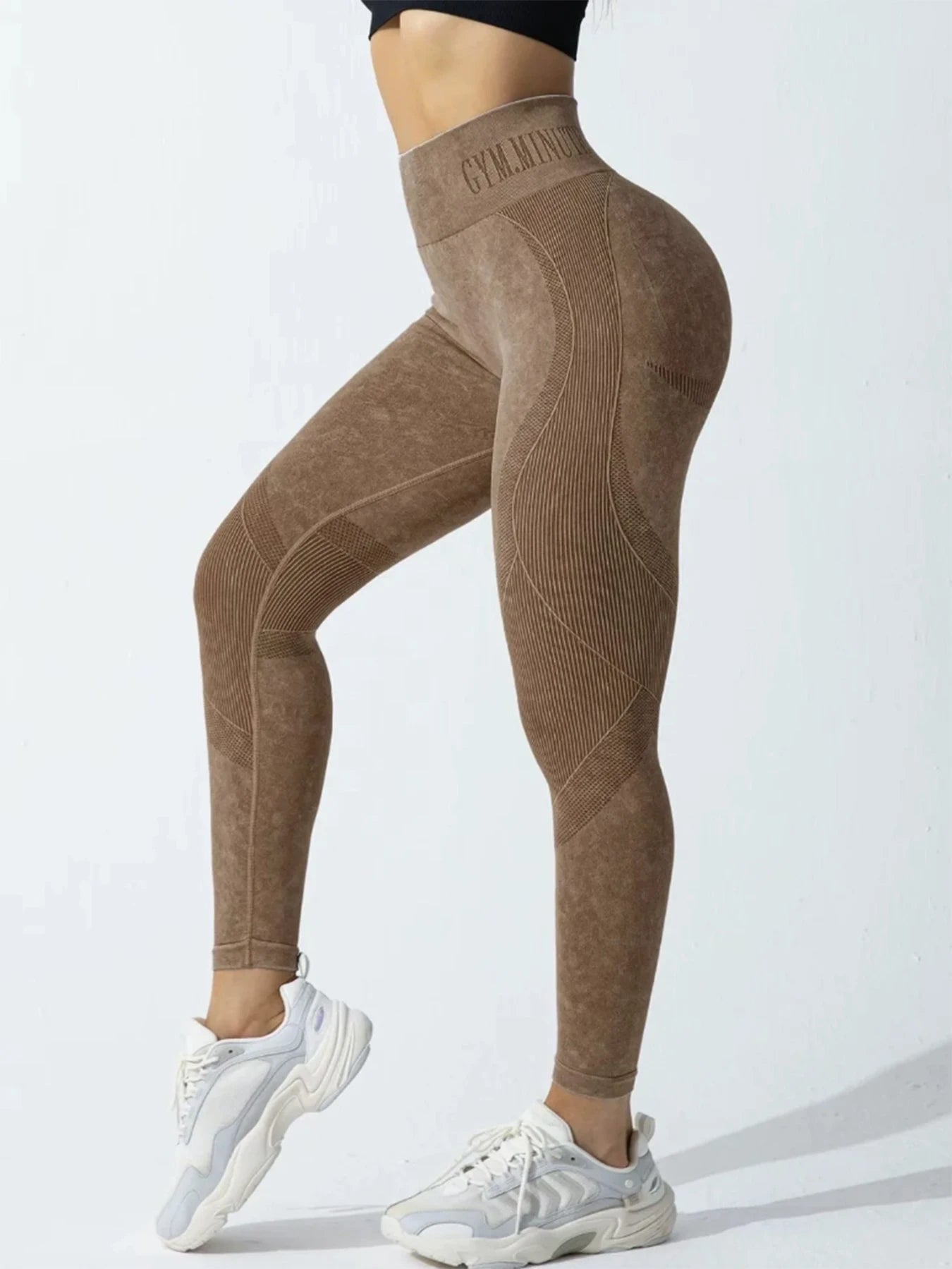 Women Yoga Pants  Seamless Gym High Waist pants  Hip Lifting Outdoor Sports Tight Waist Letter Sand Washed Pants Exercise 2033