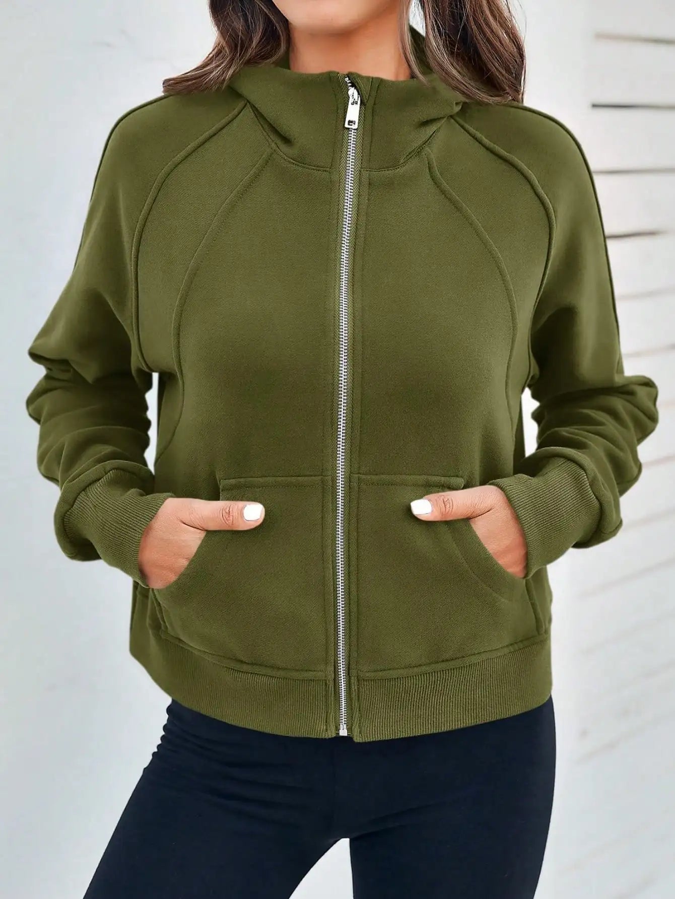 Women's Y2K Zip Up Crop Hoodie Fleece Lined Oversized Sweatshirt With Thumb Holes Streetwear Winter Aesthetic