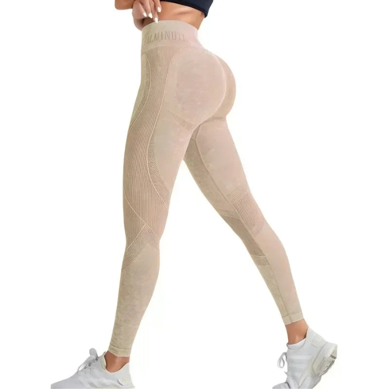 Women Yoga Pants  Seamless Gym High Waist pants  Hip Lifting Outdoor Sports Tight Waist Letter Sand Washed Pants Exercise 2033