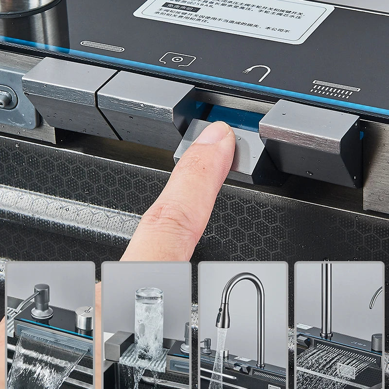 Rozin Stainless Steel Kitchen Sink With Faucet Digital Display