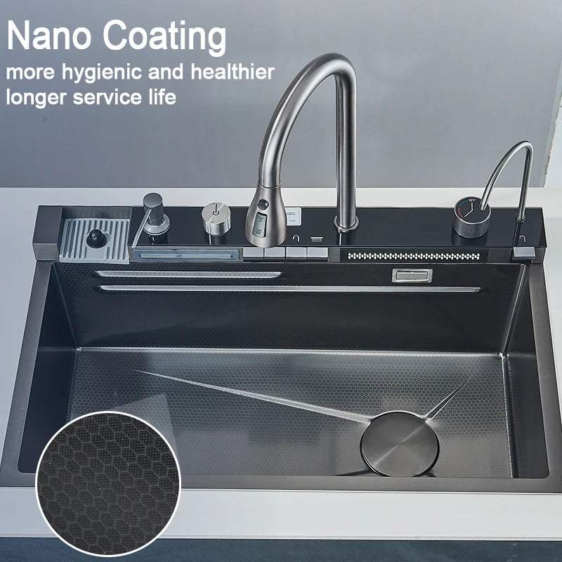 Rozin Stainless Steel Kitchen Sink With Faucet Digital Display